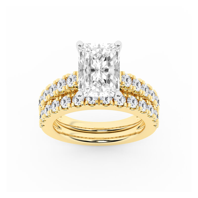 Radiant-Cut Lab Grown 5ctw. Diamond Classic Engagement Ring Set in 14k Yellow Gold image number null